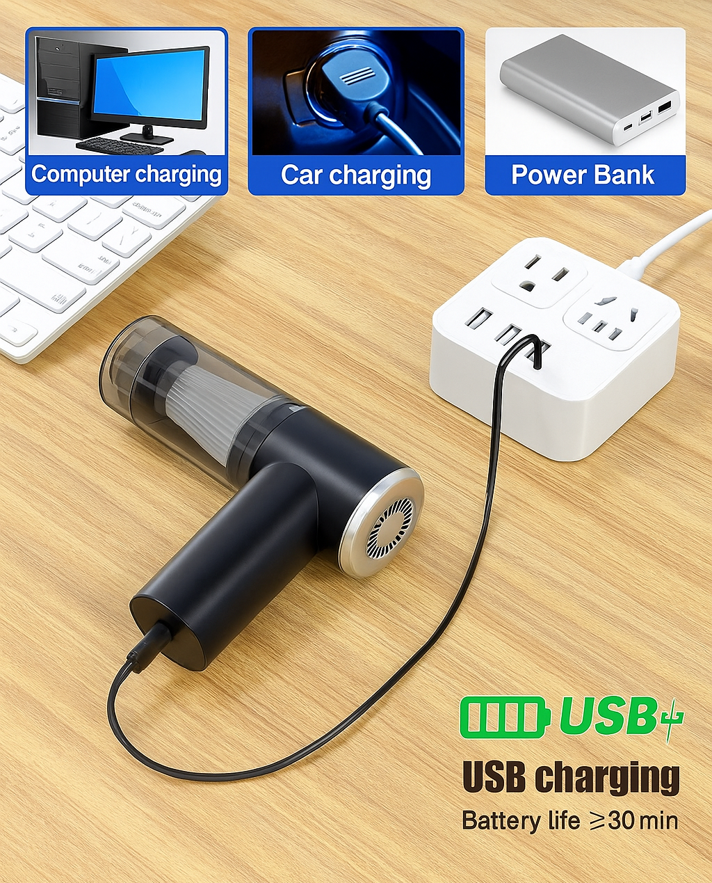 Vacuum Suction Cleaner Portable Air Duster Wireless